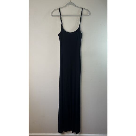 Skims Soft Lounge Long Slip Dress Ribbed Maxi Tank Stretch Modal Onyx Women's 2X - Picture 2 of 10